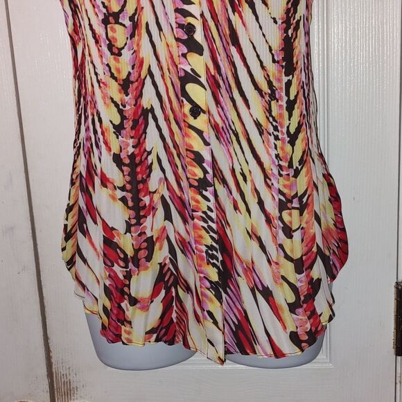 Sere Nade sheer ribbed stretched blouse Sz L NWOT - Picture 2 of 5